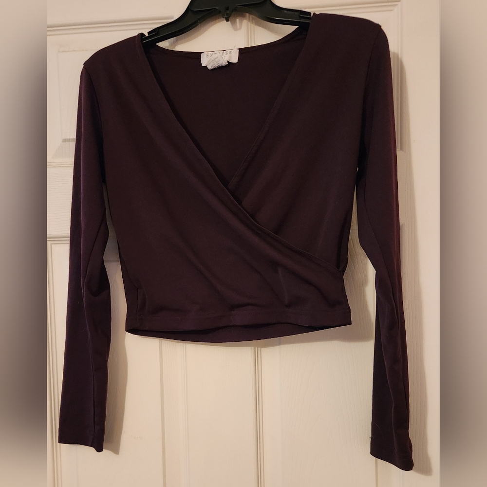 Express, Womens, Size: Medium. Purple, long sleeve, half top, V Neck,